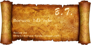 Boruzs Tünde névjegykártya