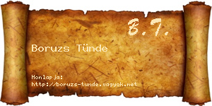 Boruzs Tünde névjegykártya