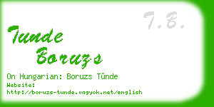 tunde boruzs business card